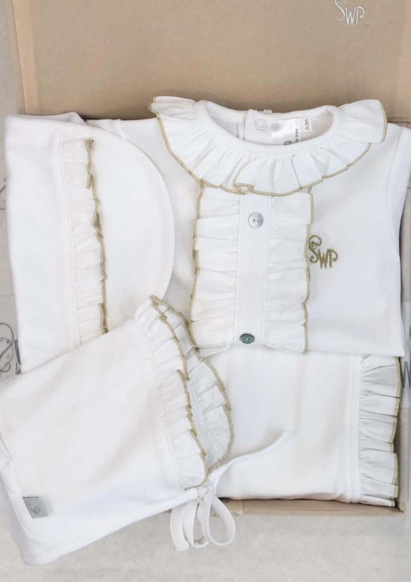 Luxe Collection White 4 Piece Baby Gift Set.