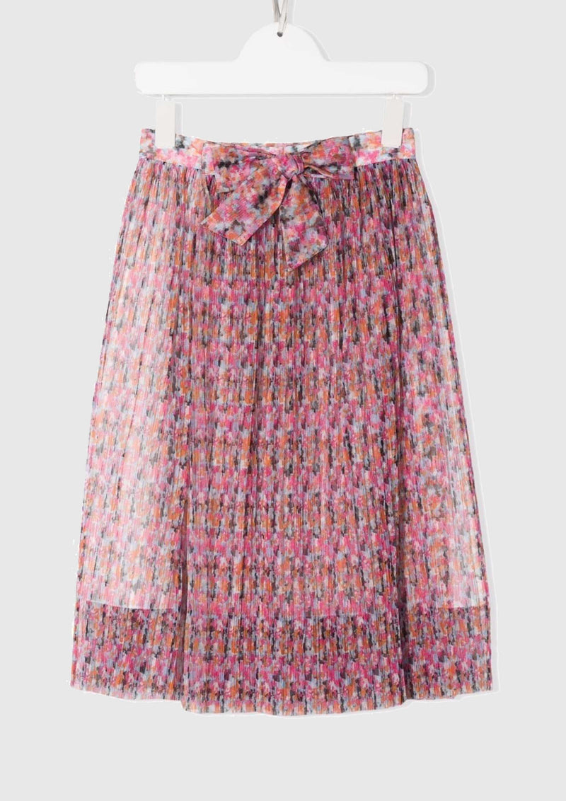 Ph Pleated Floral Midi Skirt