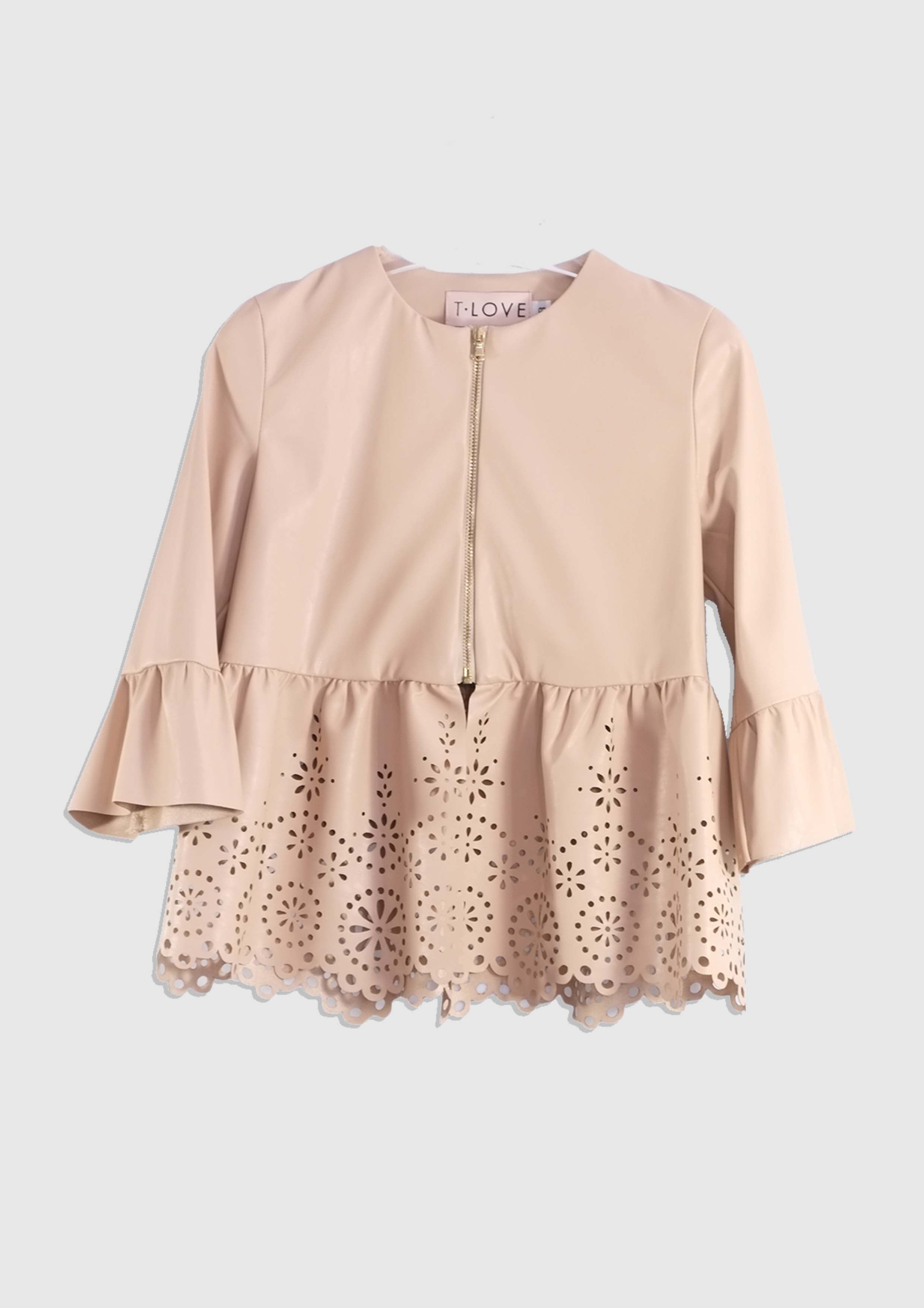 Leather Look Beige Jacket