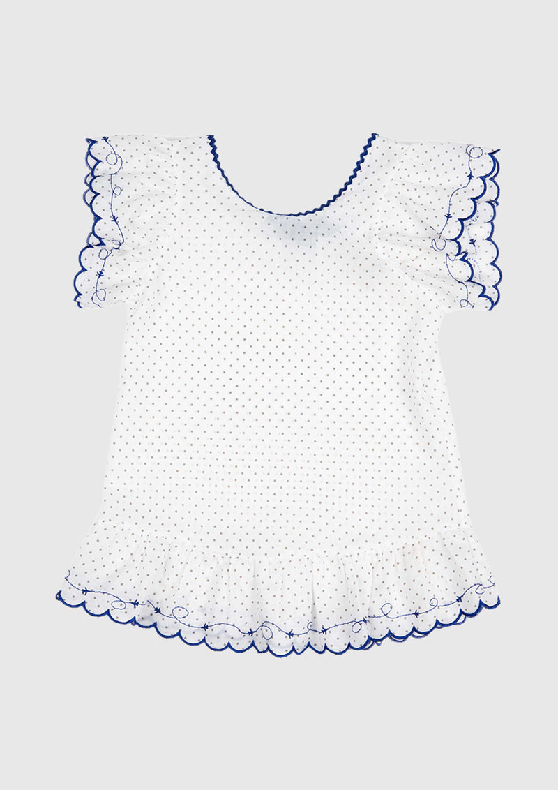 Poupée Embroidered White Top